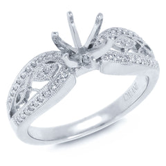 0.22ct 18k White Gold Diamond Semi-mount Ring