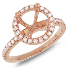 0.38ct 14k Rose Gold Diamond Semi-mount Ring