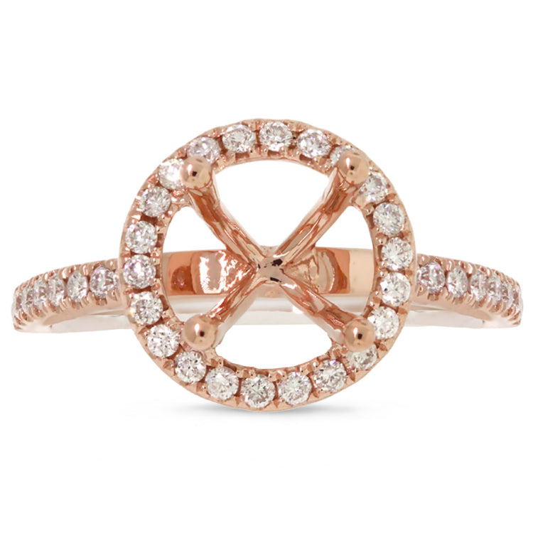 0.38ct 14k Rose Gold Diamond Semi-mount Ring