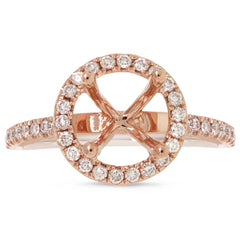 0.38ct 14k Rose Gold Diamond Semi-mount Ring