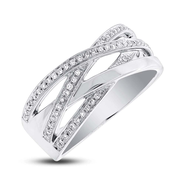 0.18ct 14k White Gold Diamond Bridge Ring