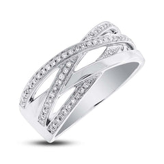 0.18ct 14k White Gold Diamond Bridge Ring