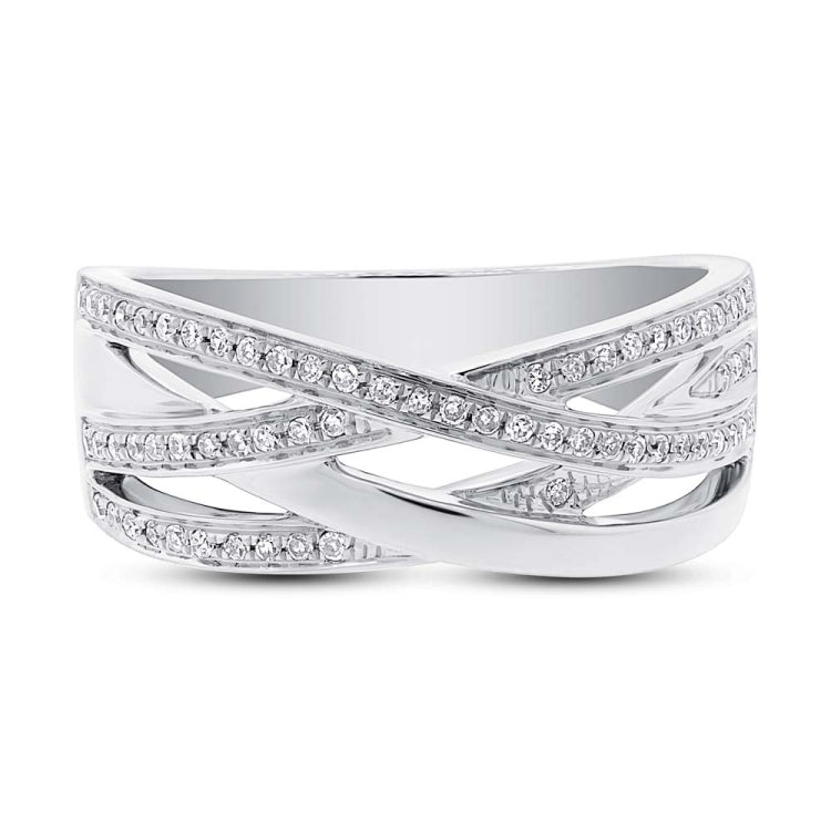 0.18ct 14k White Gold Diamond Bridge Ring