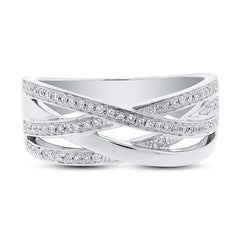 0.18ct 14k White Gold Diamond Bridge Ring