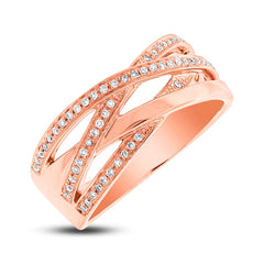 0.18ct 14k Rose Gold Diamond Bridge Ring