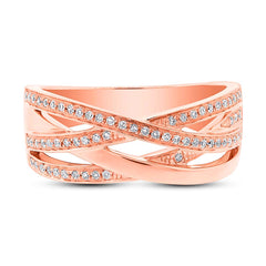 0.18ct 14k Rose Gold Diamond Bridge Ring