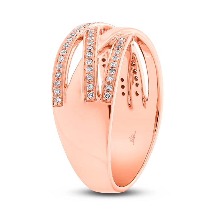 0.18ct 14k Rose Gold Diamond Bridge Ring