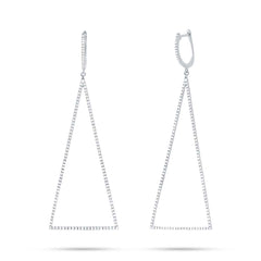 0.88ct 14k White Gold Diamond Triangle Earring