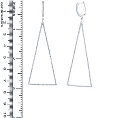 0.88ct 14k White Gold Diamond Triangle Earring