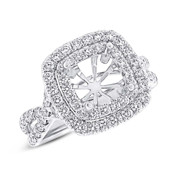 1.24ct 18k White Gold Diamond Semi-mount Ring