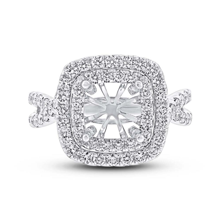 1.24ct 18k White Gold Diamond Semi-mount Ring