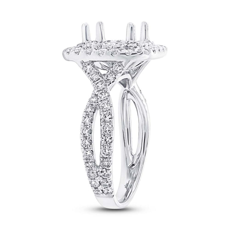 1.24ct 18k White Gold Diamond Semi-mount Ring