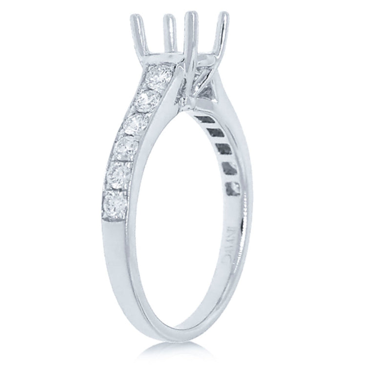 0.48ct 14k White Gold Diamond Semi-mount Ring