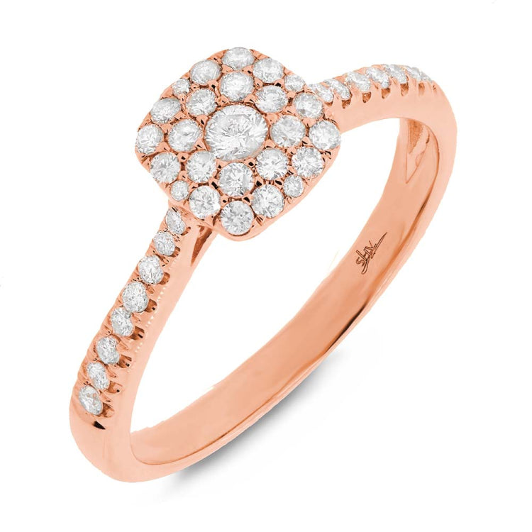 0.40ct 14k Rose Gold Diamond Cluster Lady's Ring