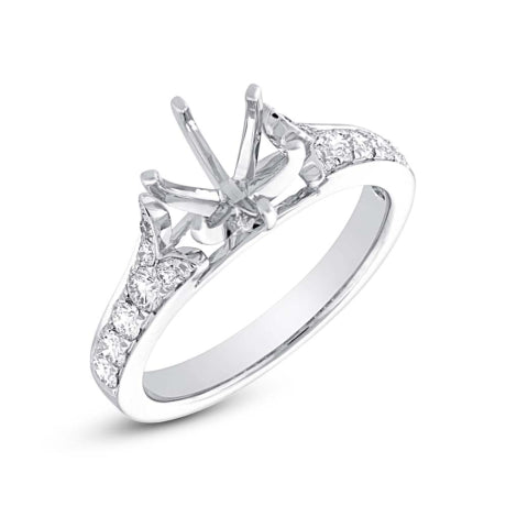 0.36ct 18k White Gold Diamond Semi-mount Ring Size 4.5