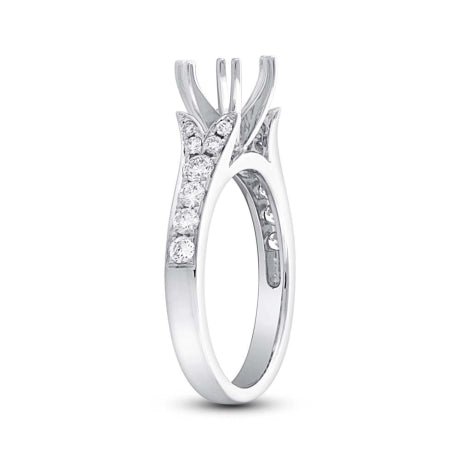 0.36ct 18k White Gold Diamond Semi-mount Ring Size 4.5