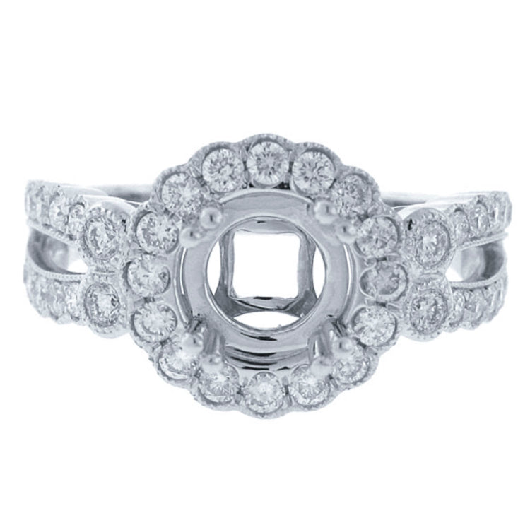 0.75ct 18k White Gold Diamond Semi-mount Ring