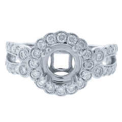 0.75ct 18k White Gold Diamond Semi-mount Ring