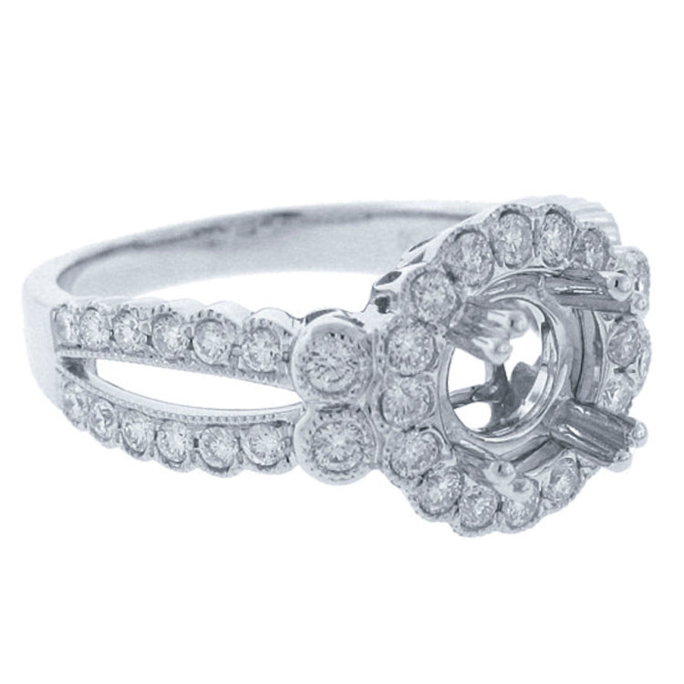 0.75ct 18k White Gold Diamond Semi-mount Ring