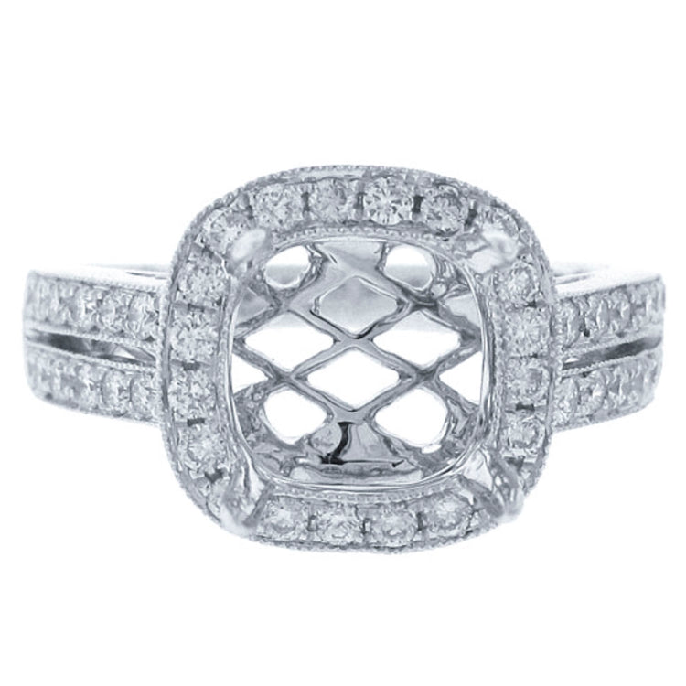 0.80ct 18k White Gold Diamond Semi-mount Ring