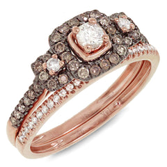 0.55ct 14k Rose Gold Round Brilliant Diamond Ring 2-pc