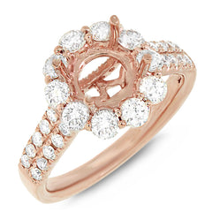 1.29ct 14k Rose Gold Diamond Semi-mount Ring