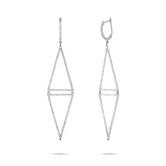 0.98ct 14k White Gold Diamond Triangle Earring