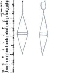 0.98ct 14k White Gold Diamond Triangle Earring