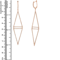 0.98ct 14k Rose Gold Diamond Triangle Earring