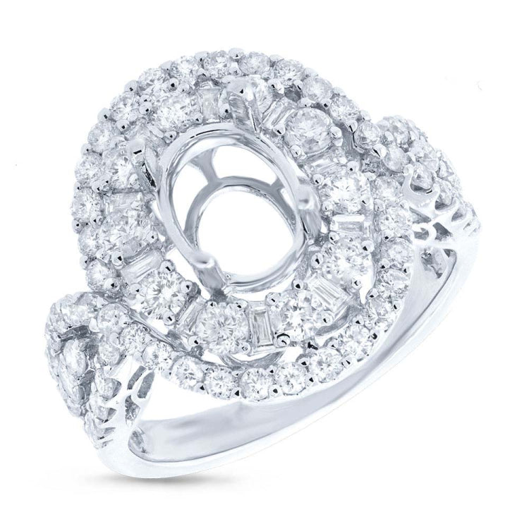 1.77ct 18k White Gold Diamond Semi-mount Ring
