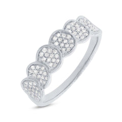 0.28ct 14k White Gold Diamond Pave Lady's Ring Size 6.75