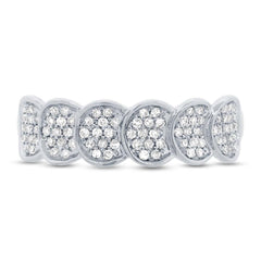 0.28ct 14k White Gold Diamond Pave Lady's Ring Size 6.75