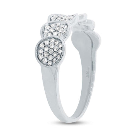0.28ct 14k White Gold Diamond Pave Lady's Ring Size 6.75