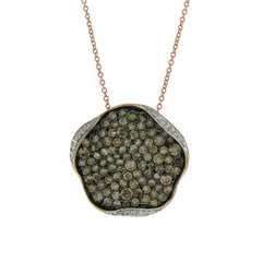 2.14ct 14k Rose Gold White & Champagne Diamond Pendant