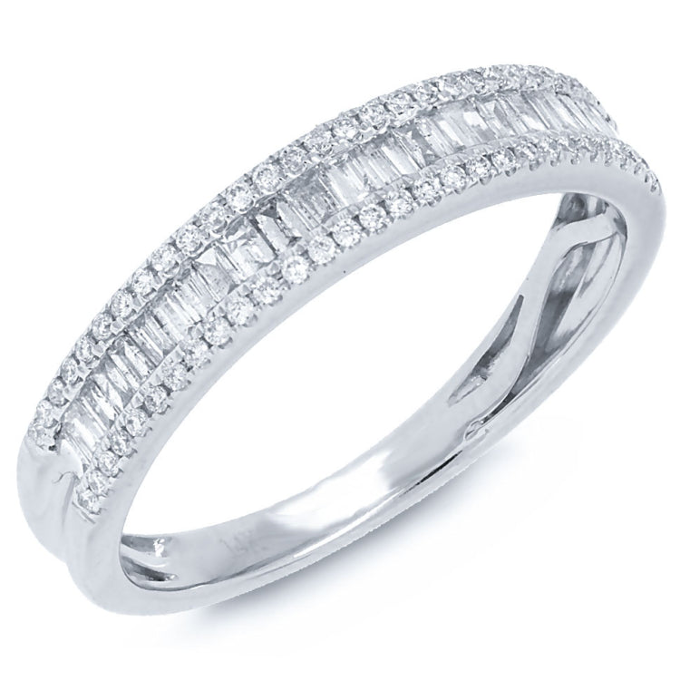 0.37ct 14k White Gold Diamond Baguette Lady's Band