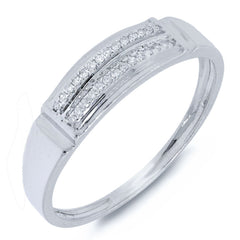 0.05ct 14k White Gold Diamond Men's Band