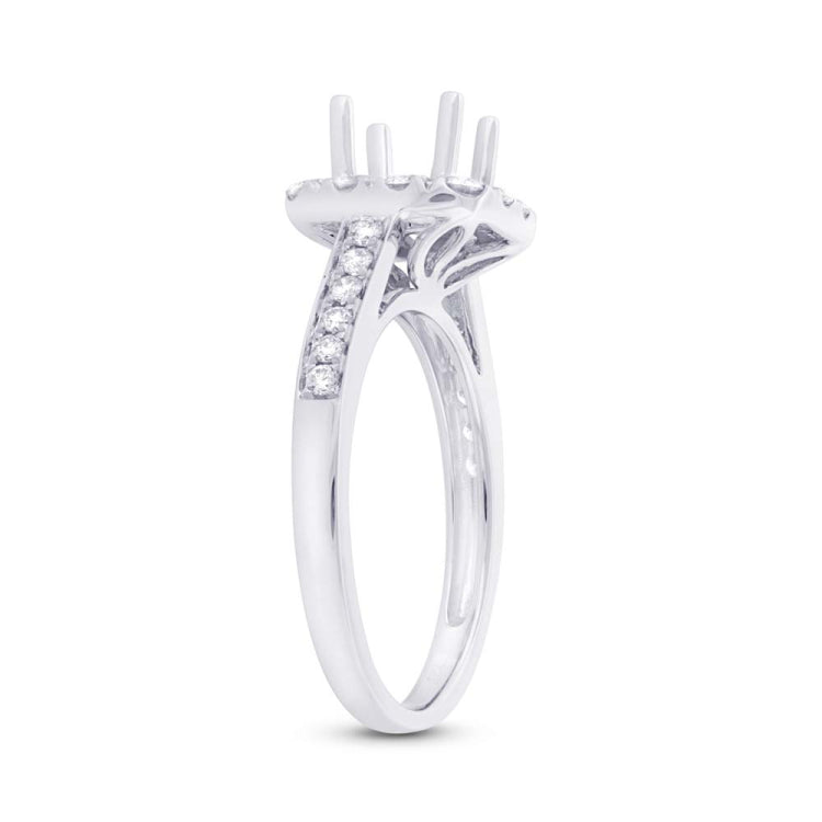 0.52ct 14k White Gold Diamond Semi-mount Ring for 0.75ct Center