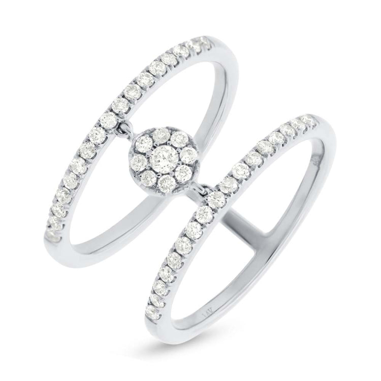 0.43ct 14k White Gold Diamond Lady's Ring Size 5