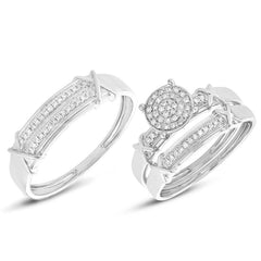 0.22ct 14k White Gold Diamond Trio Set