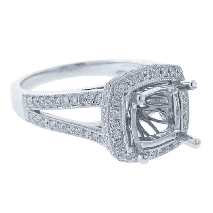 0.55ct 18k White Gold Diamond Semi-mount Ring