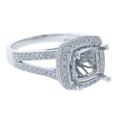 0.55ct 18k White Gold Diamond Semi-mount Ring