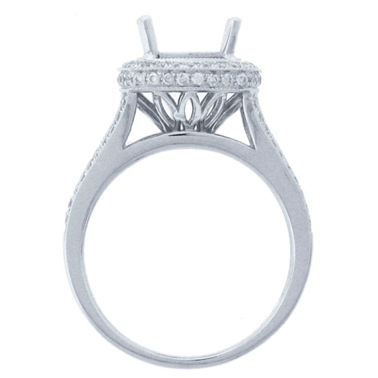 0.55ct 18k White Gold Diamond Semi-mount Ring