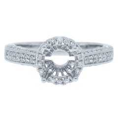 0.48ct 14k White Gold Diamond Semi-mount Ring