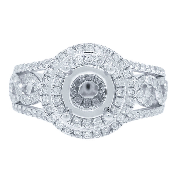 0.75ct 14k White Gold Diamond Semi-mount Ring