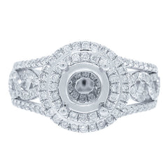 0.75ct 14k White Gold Diamond Semi-mount Ring