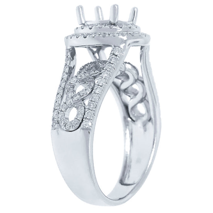 0.75ct 14k White Gold Diamond Semi-mount Ring