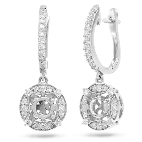 0.50ct 14k White Gold Diamond Semi-mount Earring