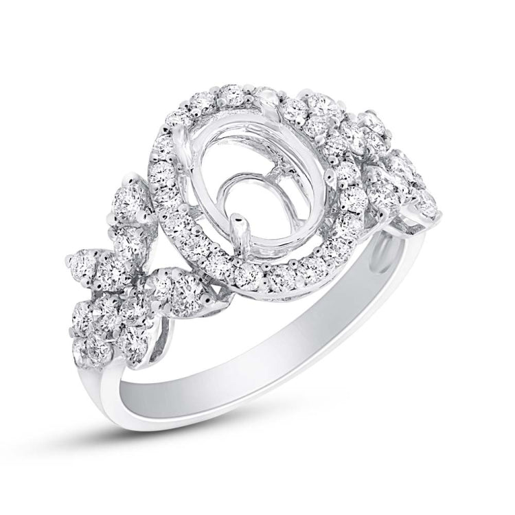 1.18ct 18k White Gold Diamond Semi-mount Ring