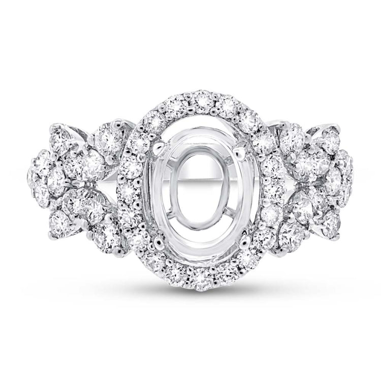 1.18ct 18k White Gold Diamond Semi-mount Ring