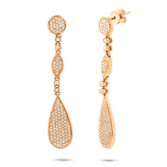 0.60ct 14k Yellow Gold Diamond Pave Earring